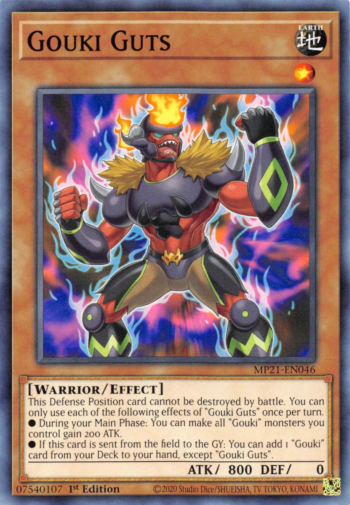 1st Edition, 2021 Tin of Ancient Battles, Common, Earth, Effect Monster, Warrior Gouki Guts [MP21-EN046] Common - Trading Card World