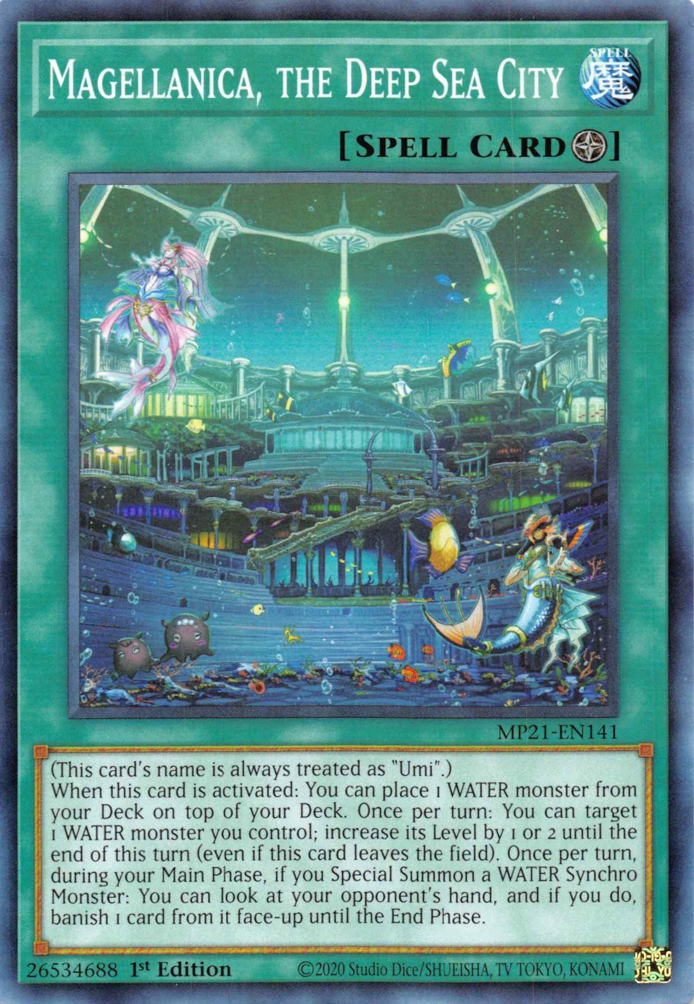1st Edition, 2021 Tin of Ancient Battles, Common, Field Spell, Spell Magellanica, the Deep Sea City [MP21-EN141] Common - Trading Card World