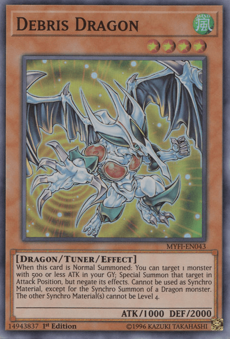 1st Edition, Dragon, Mystic Fighters, Super Rare, Tuner/Effect Monster, Wind Debris Dragon [MYFI-EN043] Super Rare - Trading Card World