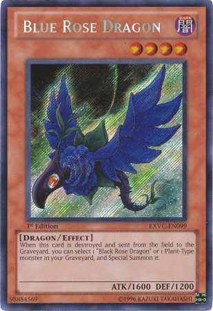 1st Edition, Dark, Dragon, Effect Monster, Extreme Victory, Secret Rare, Unlimited Blue Rose Dragon [EXVC-EN099] Secret Rare - Trading Card World