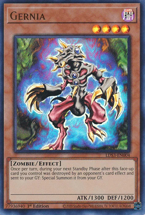1st Edition, Dark, Effect Monster, Legendary Duelists: Season 3, Ultra Rare, Zombie Gernia [LDS3-EN004] Ultra Rare - Trading Card World