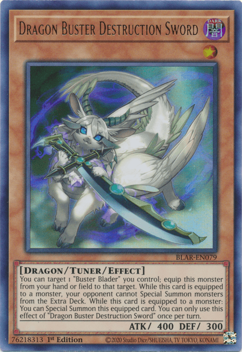 1st Edition, Battles of Legend: Armageddon, Dark, Dragon, Tuner/Effect Monster, Ultra Rare Dragon Buster Destruction Sword [BLAR-EN079] Ultra Rare - Trading Card World