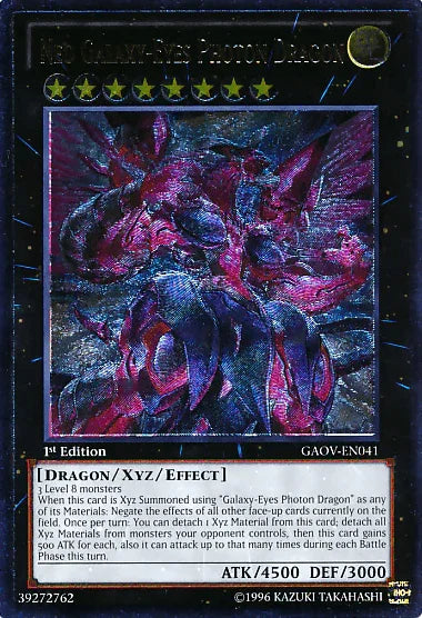 1st Edition, Dragon, Galactic Overlord, Light, Ultimate Rare, Unlimited, Xyz/Effect Monster Neo Galaxy-Eyes Photon Dragon [GAOV-EN041] Ultimate Rare - Trading Card World