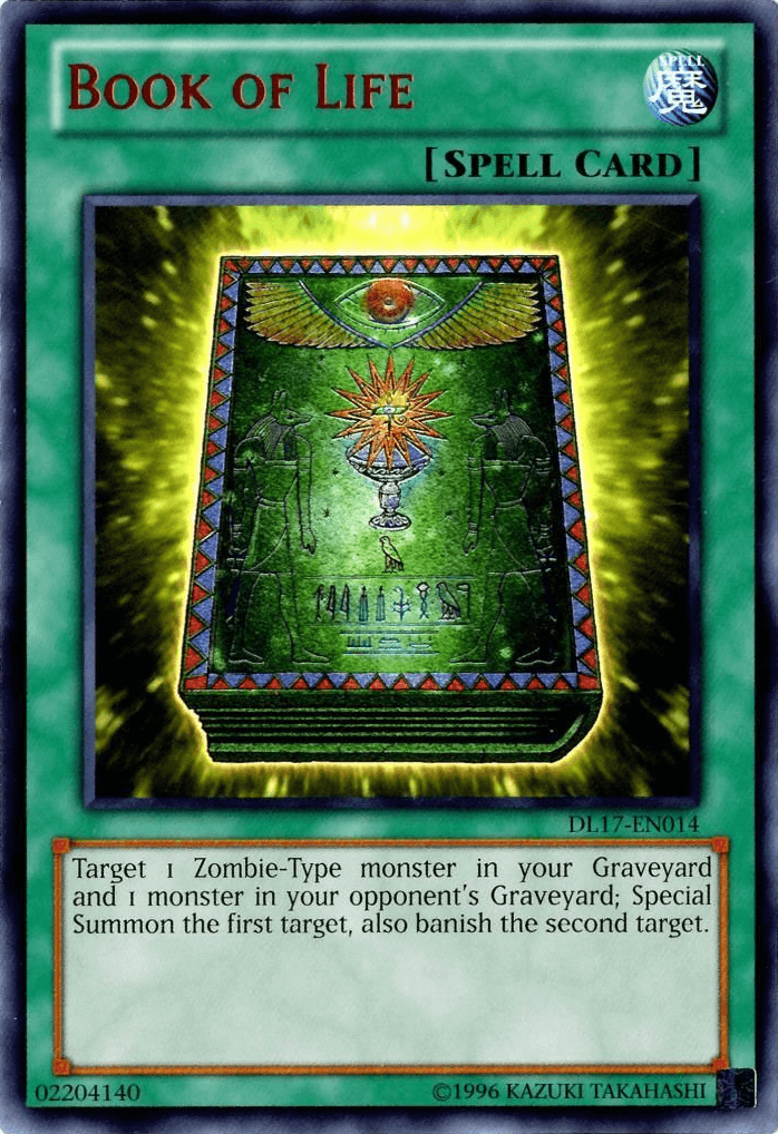Duelist League Promo, Normal Spell, Rare, Spell, Unlimited Book of Life (Red) [DL17-EN014] Rare - Trading Card World