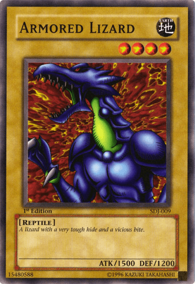 1st Edition, Common, Earth, Normal Monster, Reptile, Starter Deck: Joey, Unlimited Armored Lizard [SDJ-009] Common - Trading Card World