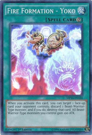 1st Edition, 2014 Mega-Tins Mega Pack, Countinuous Spell, Spell, Super Rare Fire Formation - Yoko [MP14-EN104] Super Rare - Trading Card World
