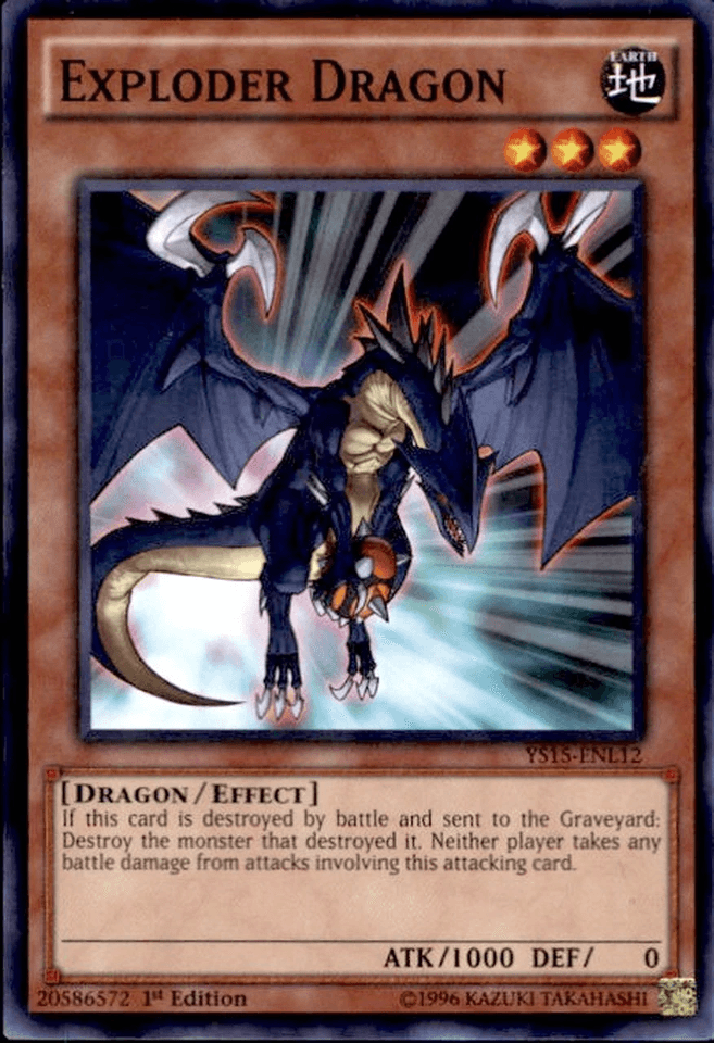 1st Edition, Dragon, Earth, Effect Monster, Shatterfoil Rare, Starter Deck: Dark Legion Exploder Dragon [YS15-ENL12] Shatterfoil Rare - Trading Card World