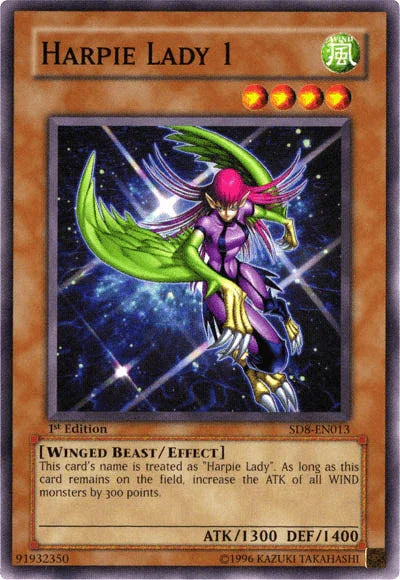 1st Edition, Common, Effect Monster, Structure Deck: Lord of the Storm, Unlimited, Wind, Winged Beast Harpie Lady 1 [SD8-EN013] Common - Trading Card World