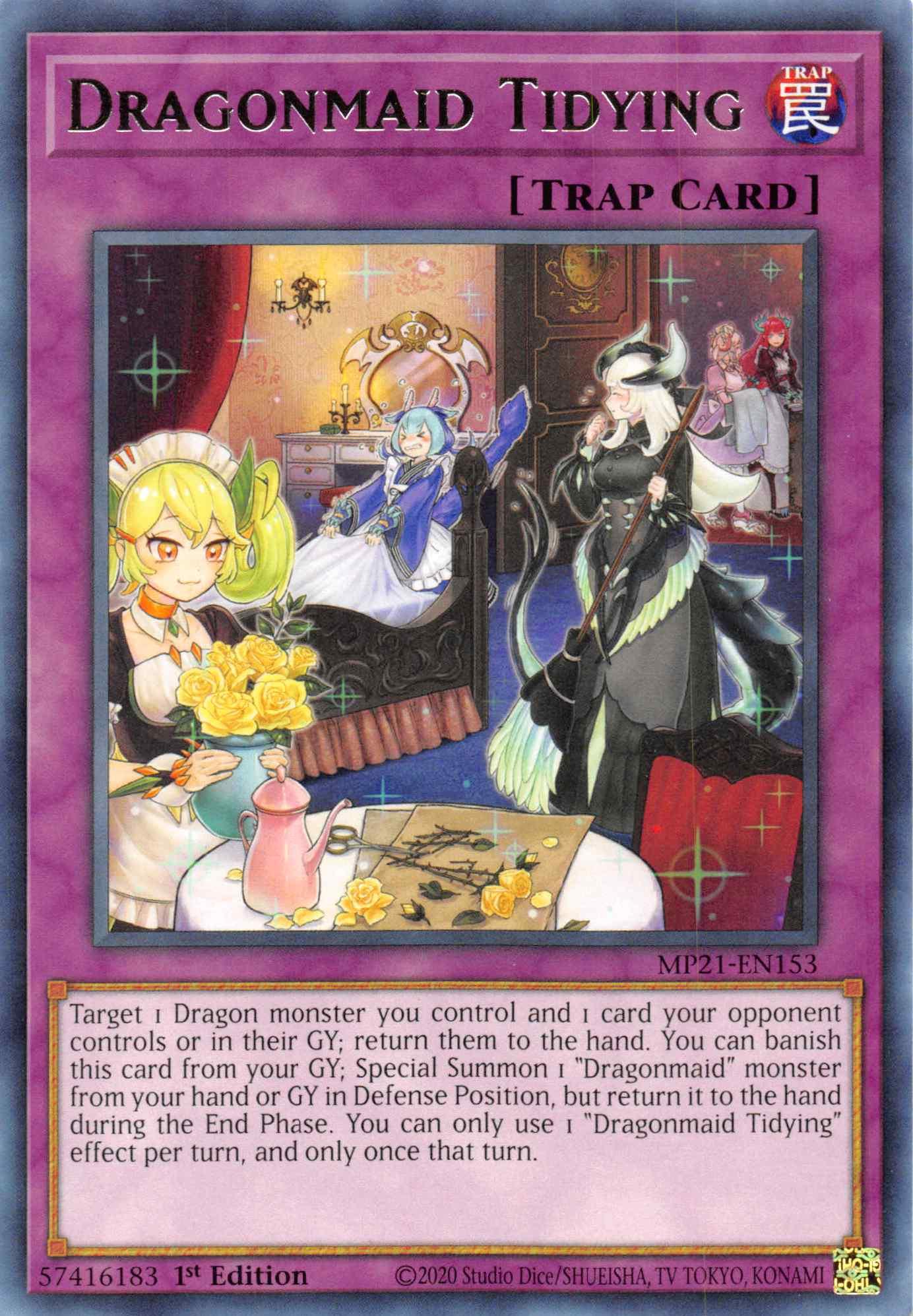1st Edition, 2021 Tin of Ancient Battles, Normal Trap, Rare, Trap Dragonmaid Tidying [MP21-EN153] Rare - Trading Card World