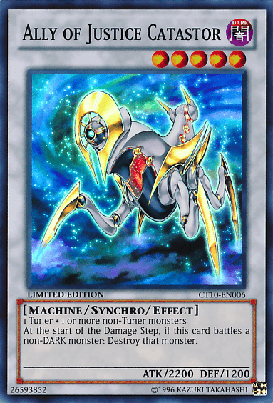2013 Collectors Tins, Dark, Limited, Machine, Super Rare, Synchro/Effect Monster Ally of Justice Catastor [CT10-EN006] Super Rare - Trading Card World