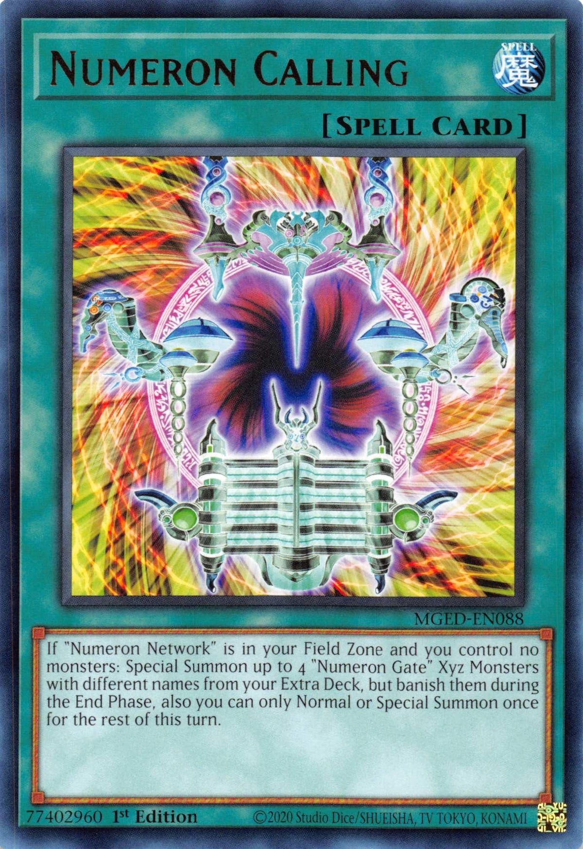 1st Edition, Maximum Gold: El Dorado, Normal Spell, Rare, Spell Numeron Calling [MGED-EN088] Rare - Trading Card World