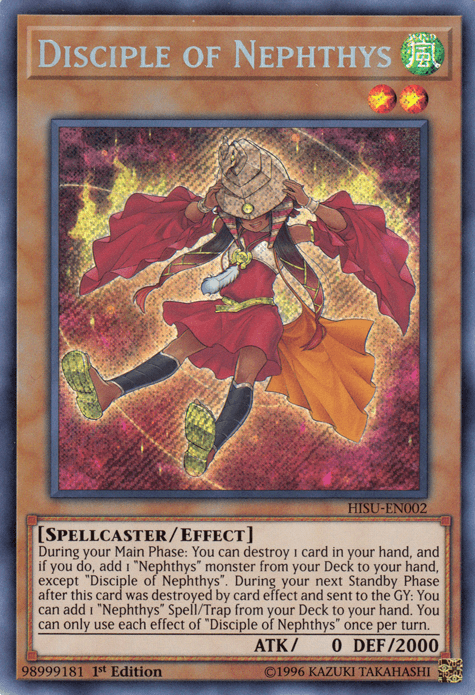 1st Edition, Effect Monster, Hidden Summoners, Secret Rare, Spellcaster, Wind Disciple of Nephthys [HISU-EN002] Secret Rare - Trading Card World