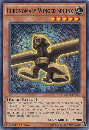 1st Edition, 2014 Mega-Tins Mega Pack, Common, Earth, Effect Monster, Rock Chronomaly Winged Sphinx [MP14-EN191] Common - Trading Card World