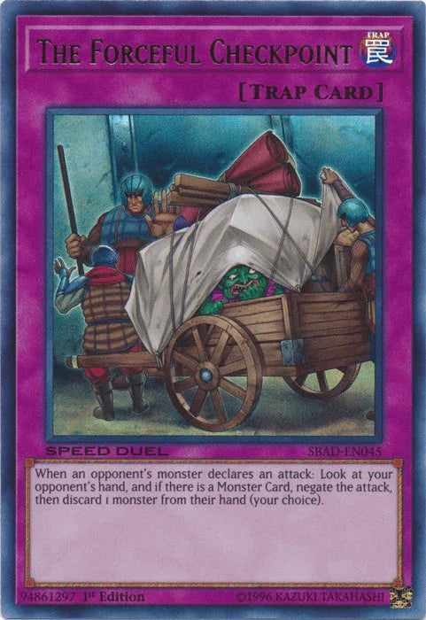 1st Edition, Normal Trap, Speed Duel: Attack from the Deep, Trap, Ultra Rare The Forceful Checkpoint [SBAD-EN045] Ultra Rare - Trading Card World