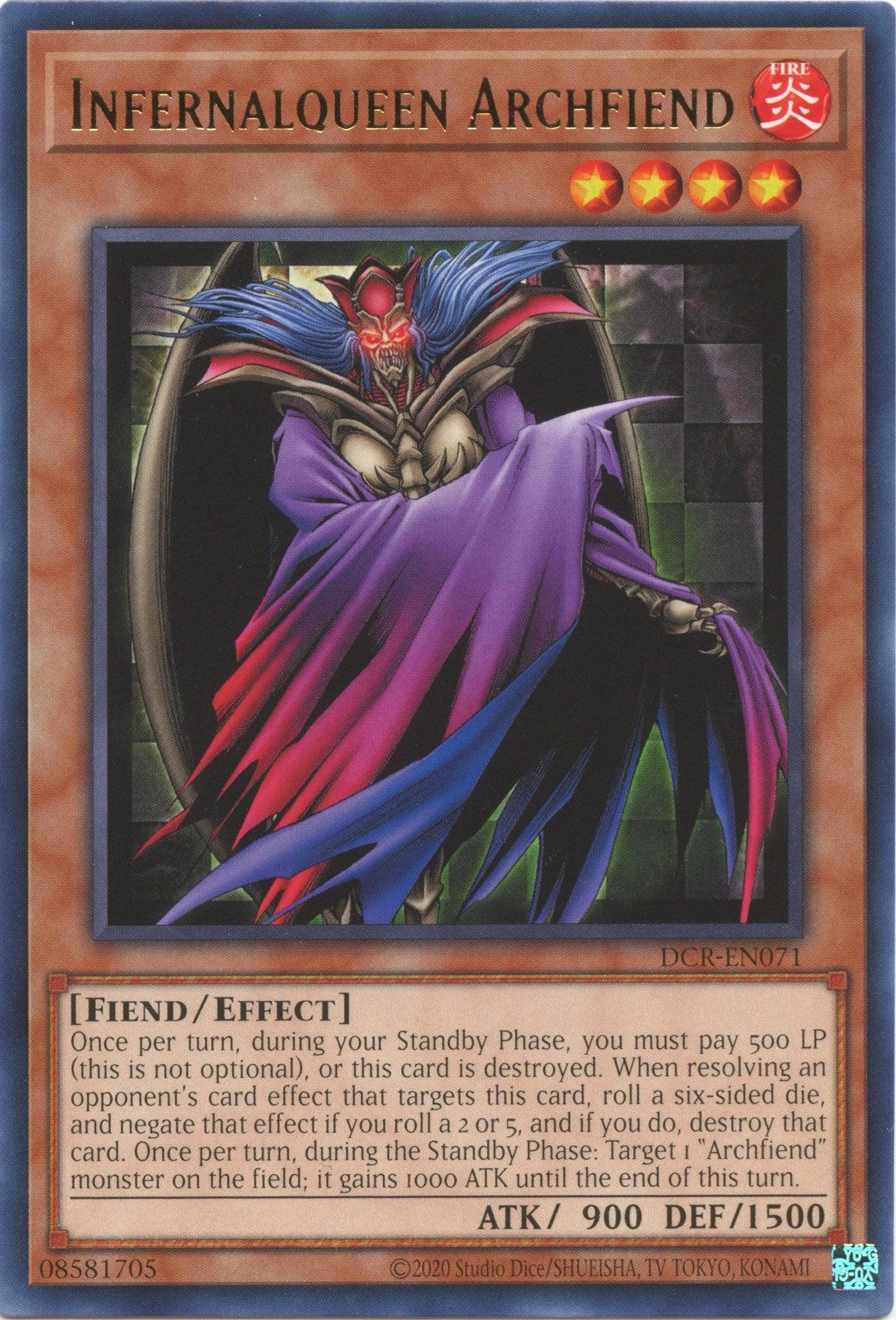 Dark Crisis (25th Anniversary Edition), Effect Monster, Fiend, Fire, Rare, Unlimited Infernalqueen Archfiend (25th Anniversary) [DCR-EN071] Rare - Trading Card World