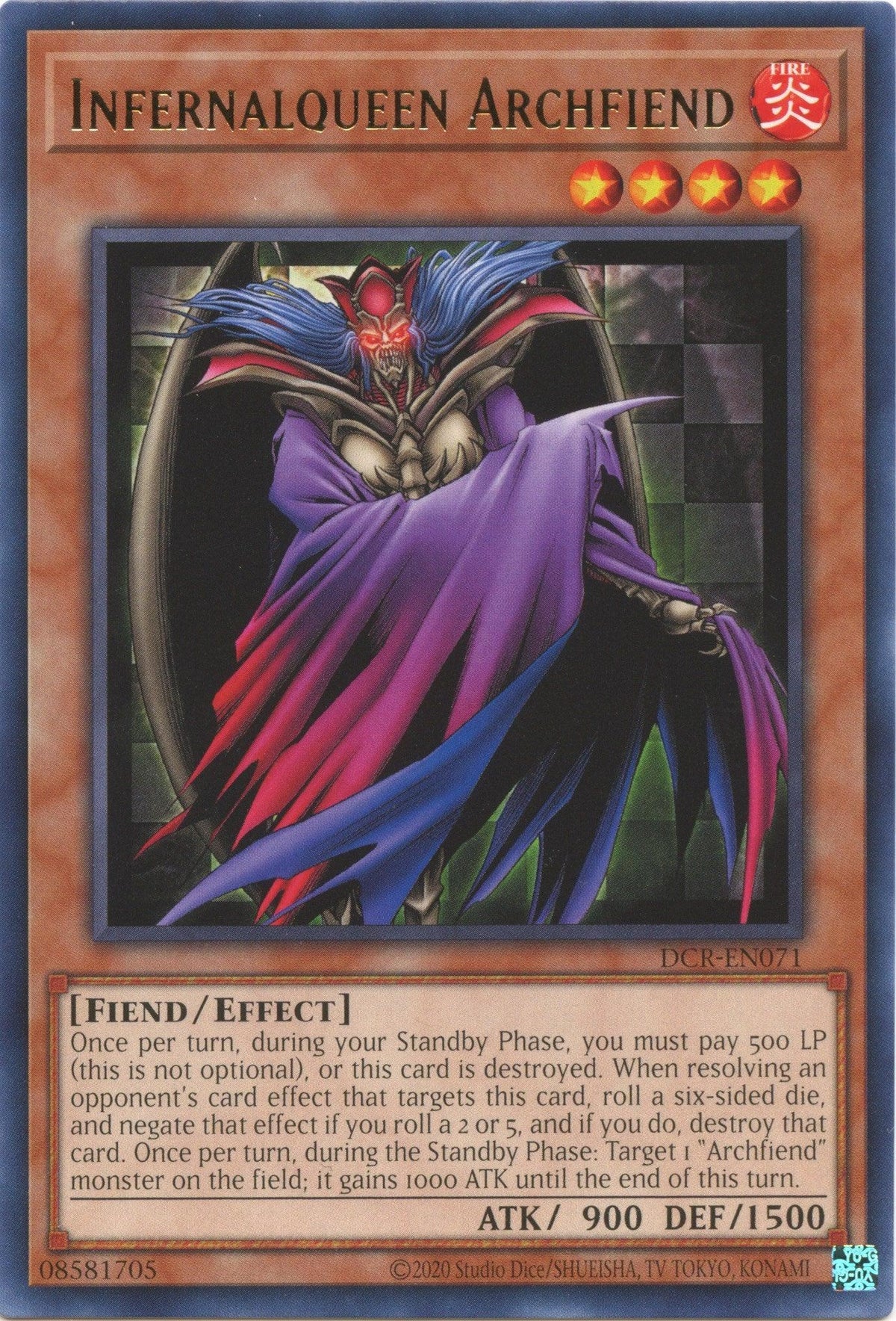 Dark Crisis (25th Anniversary Edition), Effect Monster, Fiend, Fire, Rare, Unlimited Infernalqueen Archfiend (25th Anniversary) [DCR-EN071] Rare - Trading Card World
