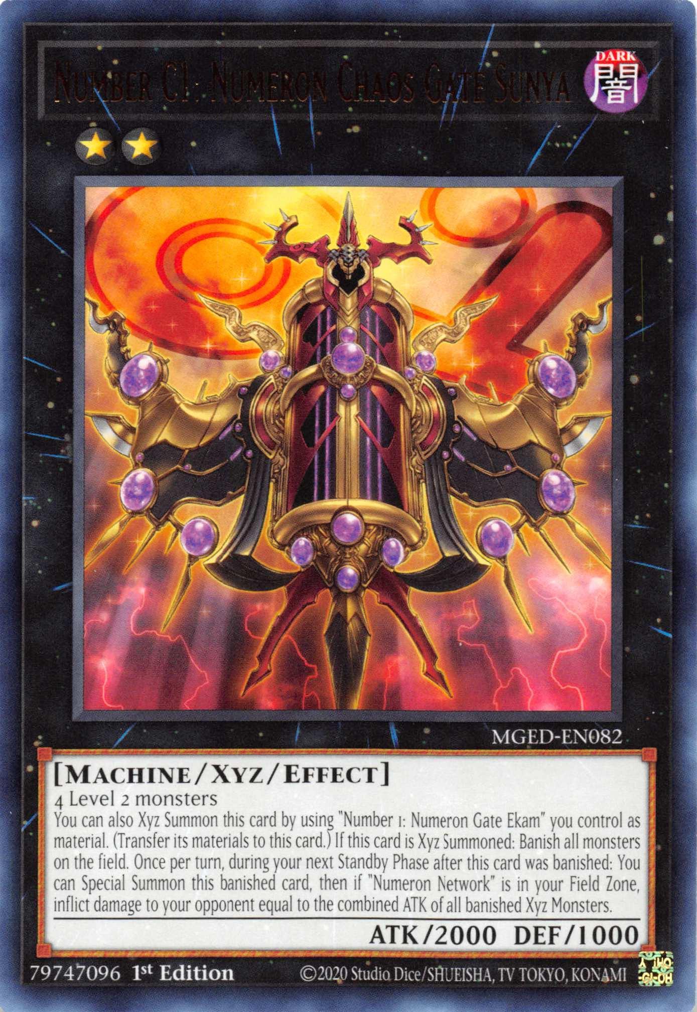 1st Edition, Dark, Machine, Maximum Gold: El Dorado, Rare, Xyz/Effect Monster Number C1: Numeron Chaos Gate Sunya [MGED-EN082] Rare - Trading Card World