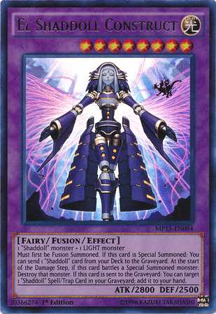 1st Edition, 2015 Mega-Tins Mega Pack, Fairy, Fusion/Effect Monster, Light, Ultra Rare El Shaddoll Construct [MP15-EN094] Ultra Rare - Trading Card World