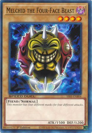 1st Edition, Common, Dark, Fiend, Normal Monster, Speed Duel: Twisted Nightmares Melchid the Four-Face Beast [SS05-ENB04] Common - Trading Card World