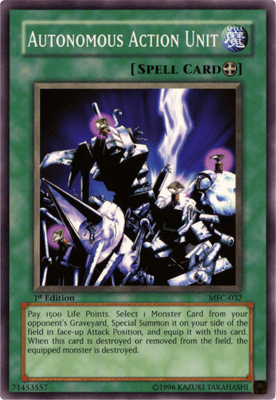1st Edition, Common, Equip Spell, Magician's Force, Spell, Unlimited Autonomous Action Unit [MFC-032] Common - Trading Card World