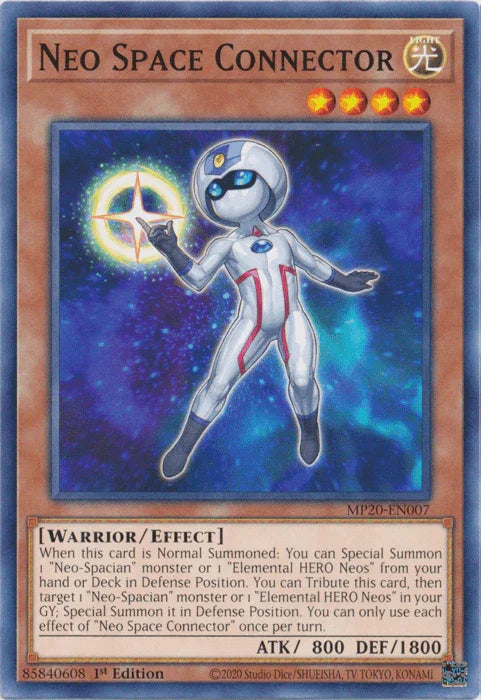 1st Edition, 2020 Tin of Lost Memories, Common, Effect Monster, Light, Warrior Neo Space Connector [MP20-EN007] Common - Trading Card World