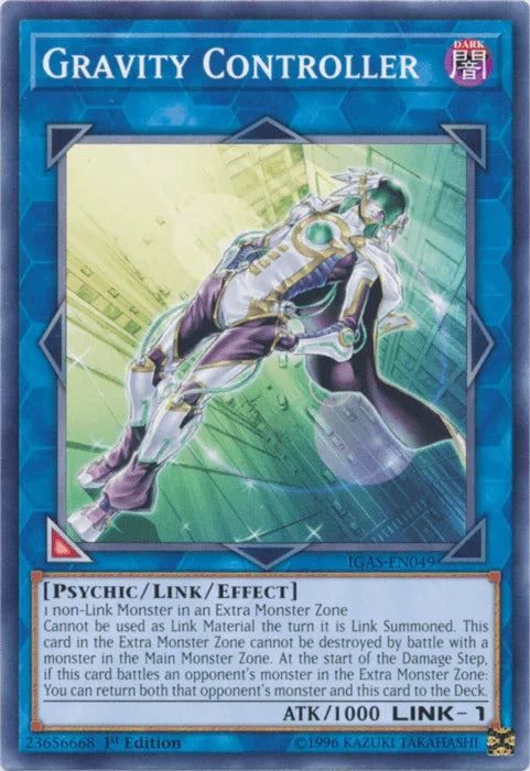 1st Edition, Common, Dark, Ignition Assault, Link/Effect Monster, Psychic, Unlimited Gravity Controller [IGAS-EN049] Common - Trading Card World