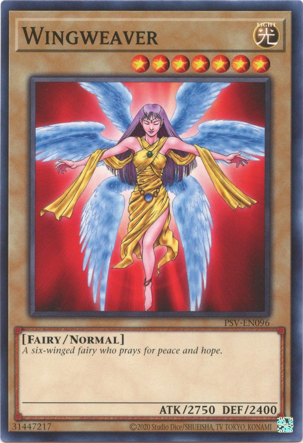 Common, Fairy, Light, Normal Monster, Pharaoh's Servant (25th Anniversary Edition), Unlimited Wingweaver (25th Anniversary) [PSV-EN096] Common - Trading Card World