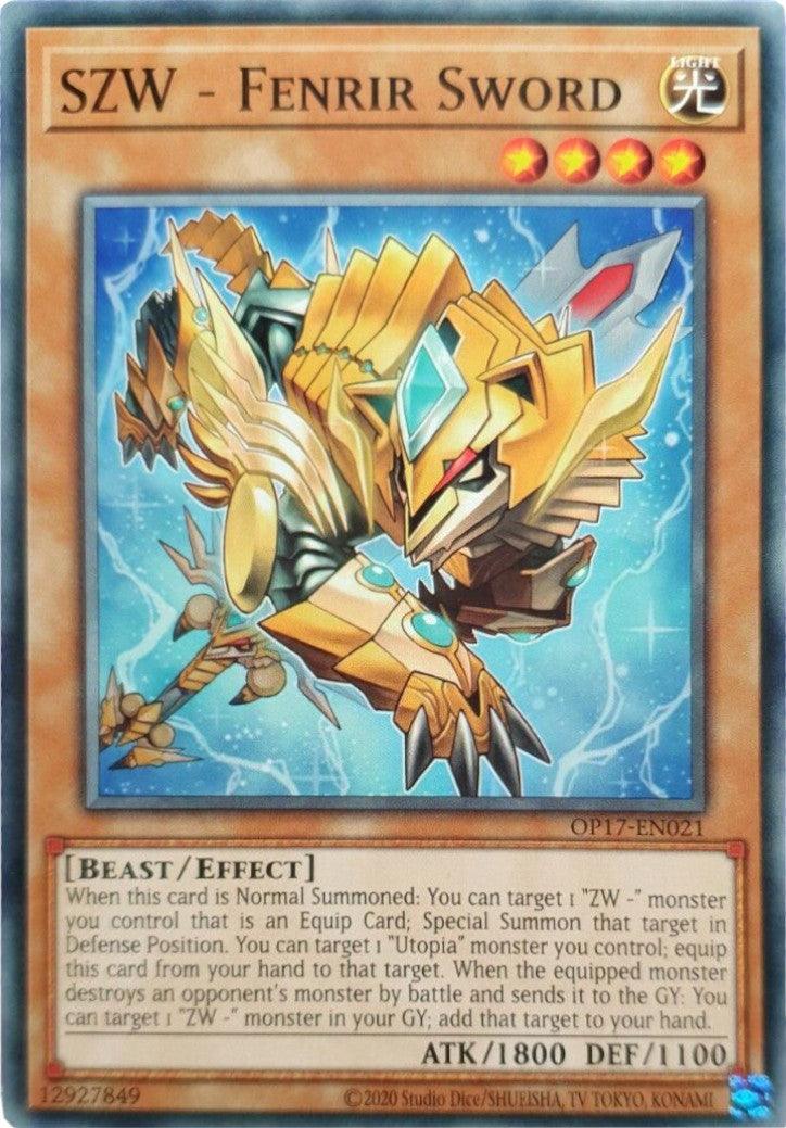 Beast, Common, Effect Monster, Light, OTS Tournament Pack 17, Unlimited SZW - Fenrir Sword [OP17-EN021] Common - Trading Card World