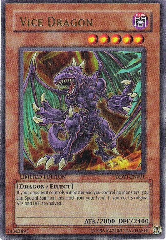Dark, Dragon, Effect Monster, Limited, Raging Battle: Special Edition, Ultra Rare Vice Dragon (Promo) [DDY1-EN001] Ultra Rare - Trading Card World