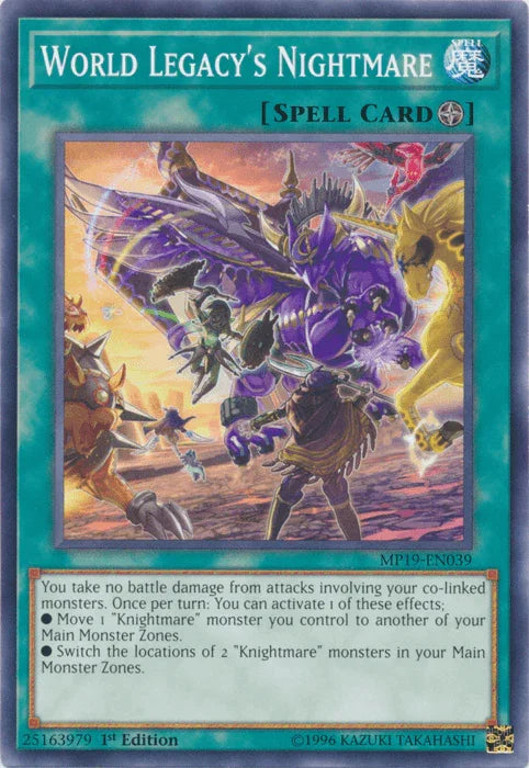 1st Edition, 2019 Gold Sarcophagus Tin Mega Pack, Common, Field Spell, Spell, Unlimited World Legacy's Nightmare [MP19-EN039] Common - Trading Card World