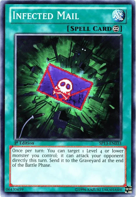 1st Edition, Common, Continuous Spell, Spell, Star Pack 2013, Unlimited Infected Mail [SP13-EN033] Common - Trading Card World