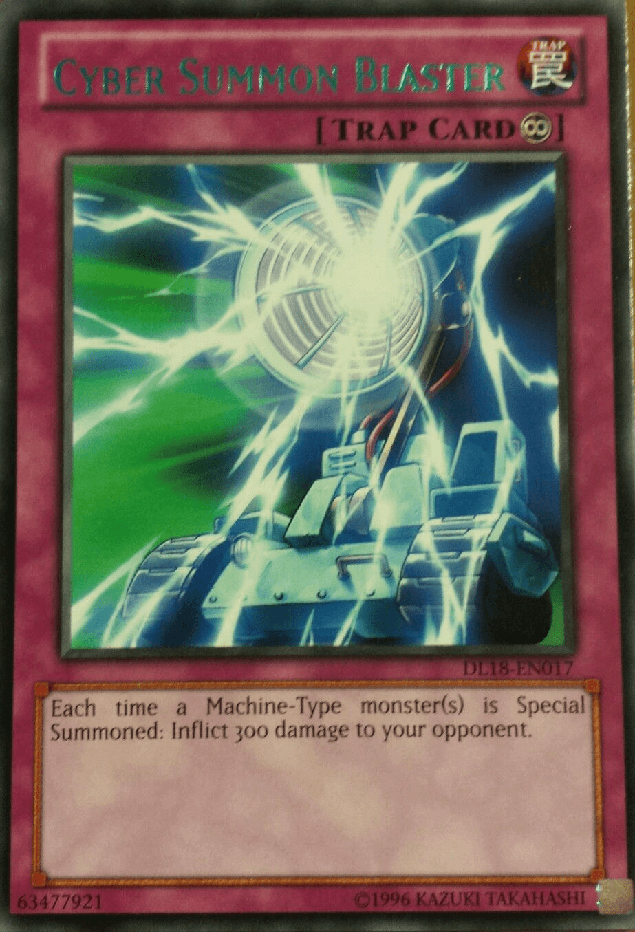 Continuous Trap, Duelist League Promo, Rare, Trap, Unlimited Cyber Summon Blaster (Green) [DL18-EN017] Rare - Trading Card World