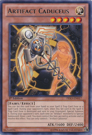 1st Edition, Effect Monster, Fairy, Light, Primal Origin, Rare, Unlimited Artifact Caduceus [PRIO-EN017] Rare - Trading Card World