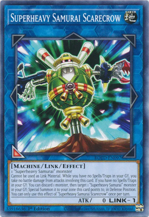 1st Edition, Common, Earth, Link/Effect Monster, Machine, Rise of the Duelist Superheavy Samurai Scarecrow [ROTD-EN097] Common - Trading Card World