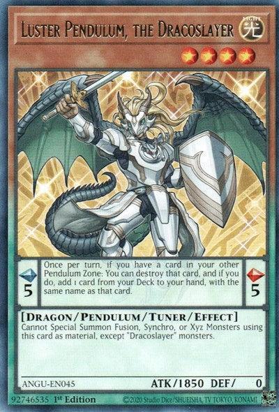 1st Edition, Ancient Guardians, Dragon, Light, Pendulum/Effect Monster, Rare Luster Pendulum, the Dracoslayer (Rare) [ANGU-EN045] Rare - Trading Card World
