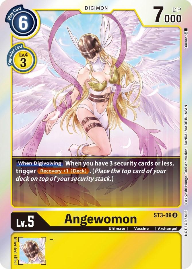 Archangel, Digimon, ST3-09, Starter Deck: Heaven's Yellow Promos, Ultimate, Uncommon, Vaccine, Yellow Angewomon [ST3-09] (Official Tournament Pack Vol. 6) [Starter Deck: Heaven's Yellow Promos] - Trading Card World