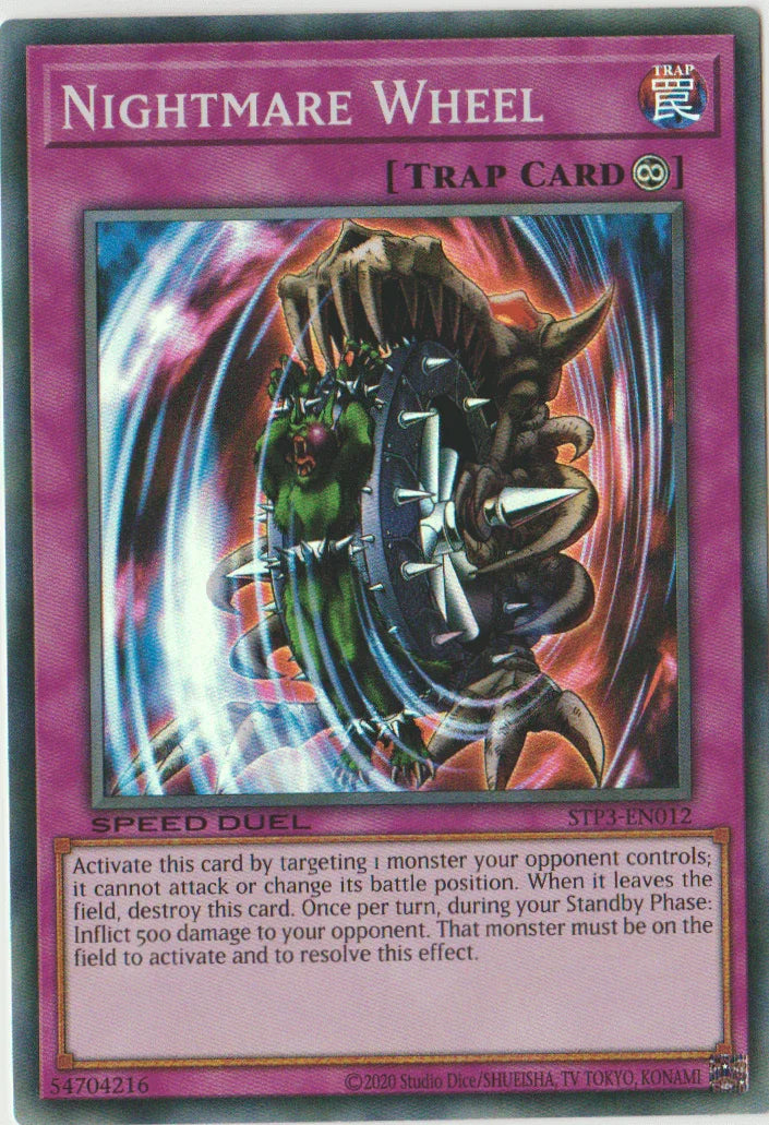 Continuous Trap, Speed Duel: Tournament Pack 3, Super Rare, Trap, Unlimited Nightmare Wheel [STP3-EN012] Super Rare - Trading Card World