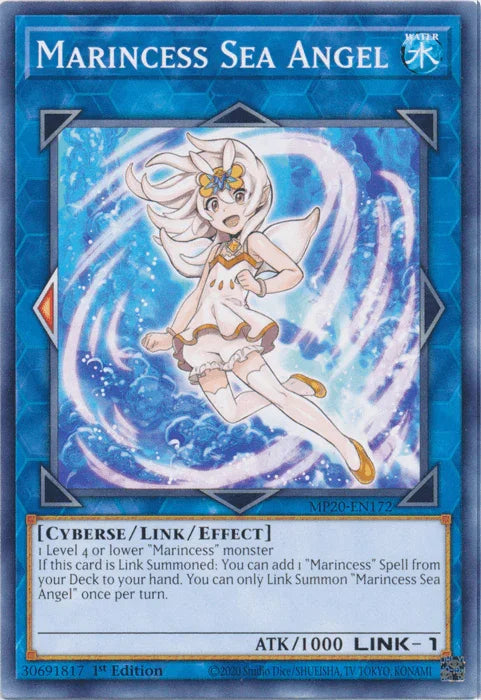 1st Edition, 2020 Tin of Lost Memories, Common, Cyberse, Link/Effect Monster, Water Marincess Sea Angel [MP20-EN172] Common - Trading Card World