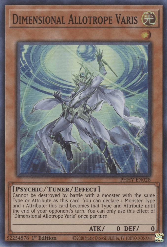 1st Edition, Light, Photon Hypernova, Psychic, Super Rare, Tuner/Effect Monster Dimensional Allotrope Varis [PHHY-EN028] Super Rare - Trading Card World