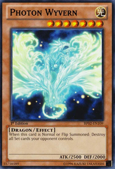 1st Edition, Battle Pack 2: War of the Giants, Dragon, Effect Monster, Light, Mosaic Rare, Unlimited Photon Wyvern [BP02-EN109] Mosaic Rare - Trading Card World
