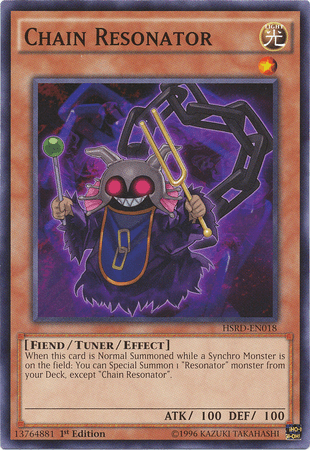 1st Edition, Common, Fiend, High-Speed Riders, Light, Tuner/Effect Monster Chain Resonator [HSRD-EN018] Common - Trading Card World