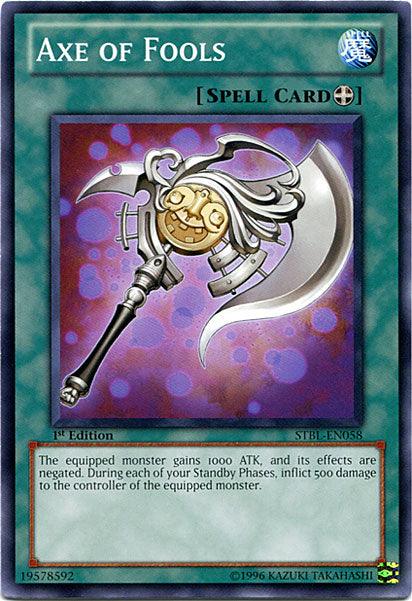 1st Edition, Common, Equip Spell, Spell, Starstrike Blast, Unlimited Axe of Fools [STBL-EN058] Common - Trading Card World