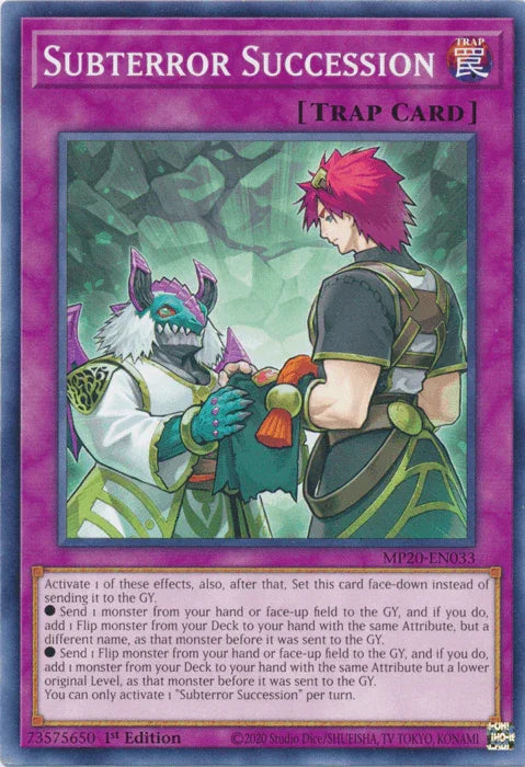 1st Edition, 2020 Tin of Lost Memories, Common, Normal Trap, Trap Subterror Succession [MP20-EN033] Common - Trading Card World