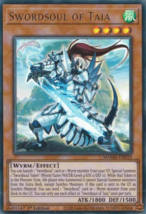 1st Edition, Effect Monster, Magnificent Mavens, Ultra Rare, Wind, Wyrm Swordsoul of Taia [MAMA-EN035] Ultra Rare - Trading Card World