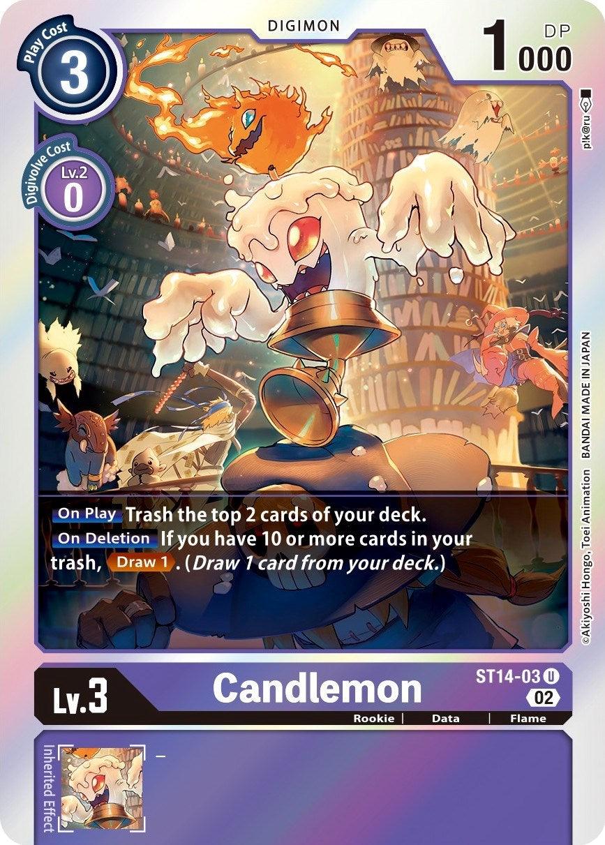 Data, Digimon, Flame, Purple, Rookie, ST14-03, Starter Deck: Beelzemon Advanced Deck Set, Uncommon Candlemon [ST14-03] [Starter Deck: Beelzemon Advanced Deck Set] - Trading Card World