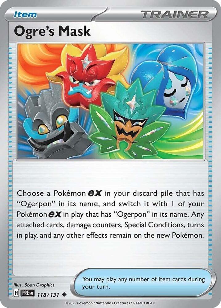 118, Item, Normal, Reverse Holofoil, Scarlet & Violet: Prismatic Evolutions, Uncommon Ogre's Mask (118/131) [Scarlet & Violet: Prismatic Evolutions] - Trading Card World