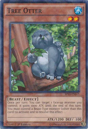 1st Edition, Battle Pack 3: Monster League, Beast, Effect Monster, Shatterfoil Rare, Water Tree Otter [BP03-EN062] Shatterfoil Rare - Trading Card World