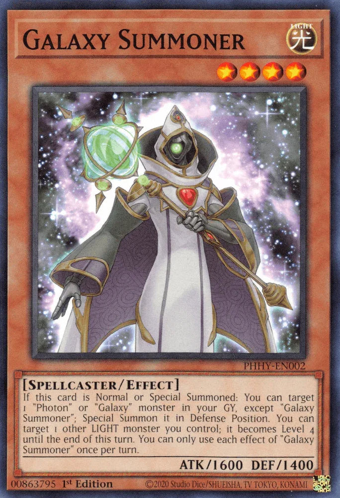 1st Edition, Common, Effect Monster, Light, Photon Hypernova, Spellcaster Galaxy Summoner [PHHY-EN002] Common - Trading Card World