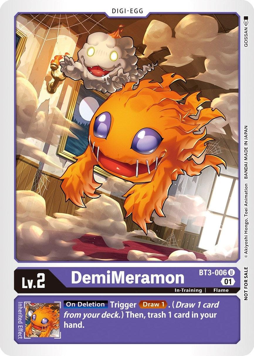 BT3-006, Digi-Egg, Flame, In-Training, Purple, Release Special Booster Promos, Uncommon DemiMeramon [BT3-006] (Winner Pack New Awakening) [Release Special Booster Promos] - Trading Card World