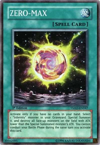 1st Edition, Normal Spell, Spell, Super Rare, The Shining Darkness, Unlimited Zero-Max [TSHD-EN047] Super Rare - Trading Card World
